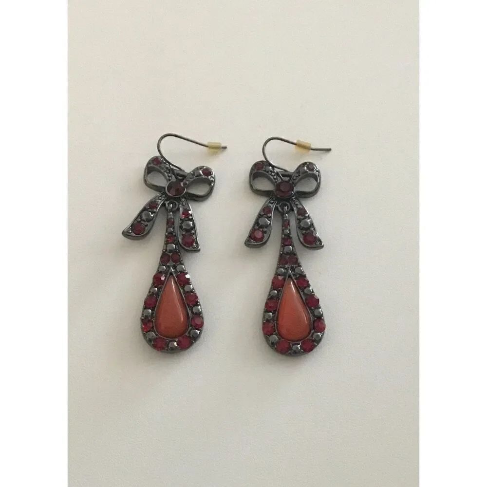 Victorian Style Carnelian/Ruby Earrings